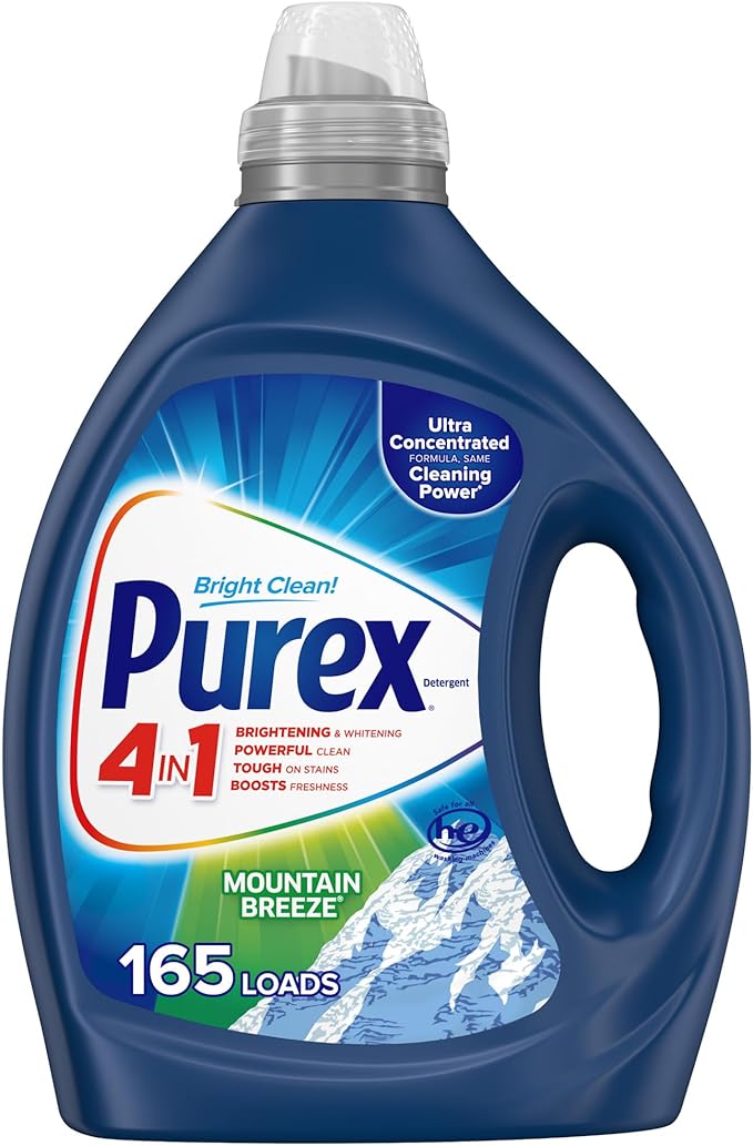 Purex 4 in 1 Mountain Breeze Liquid Laundry Detergent 82.5 fl oz Bottle (pack of 6)