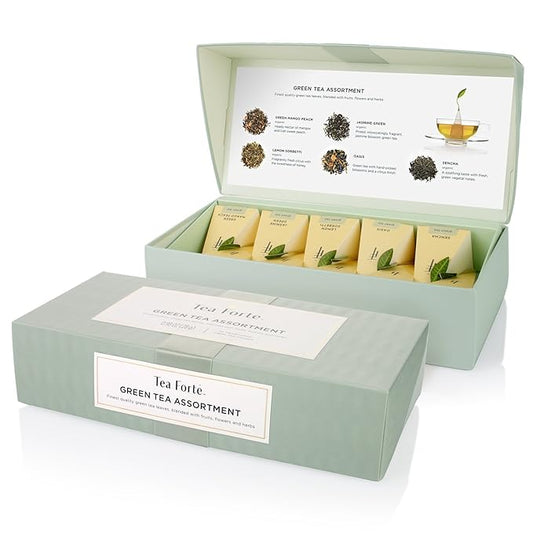 Tea Fortè Green Tea Assortment 10 Filters Pyramid 5 Assorted Flavours