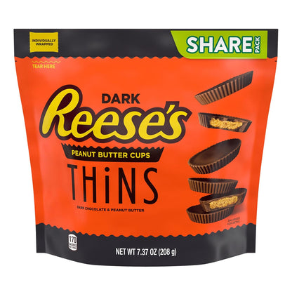 Reese's PB Cup Thins DK Chocolate 7.37oz (Pack of 8)