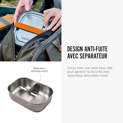 Black+Blum Stainless-steel Lunch Box | Leak-proof Oven Safe Plastic Free Meal Prep Lunch Food Container, Orange, 1000ml / 34 fl oz