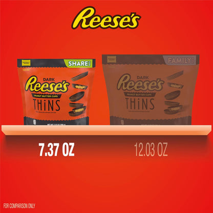 Reese's PB Cup Thins DK Chocolate 7.37oz (Pack of 8)