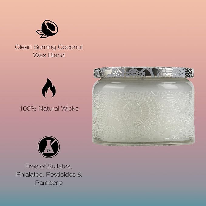Voluspa Mokara, Petite Candle Jar, 3.2 ounce, 25 Hour Burn Time, Coconut Wax for Clean Burning, Handcrafted in the USA
