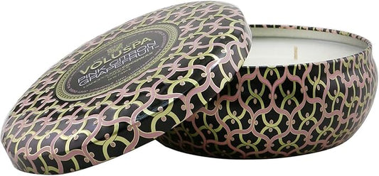 NEW Voluspa 3 Wick Decorative Tin Candle - Pink Citron Grapefruit 340g Home