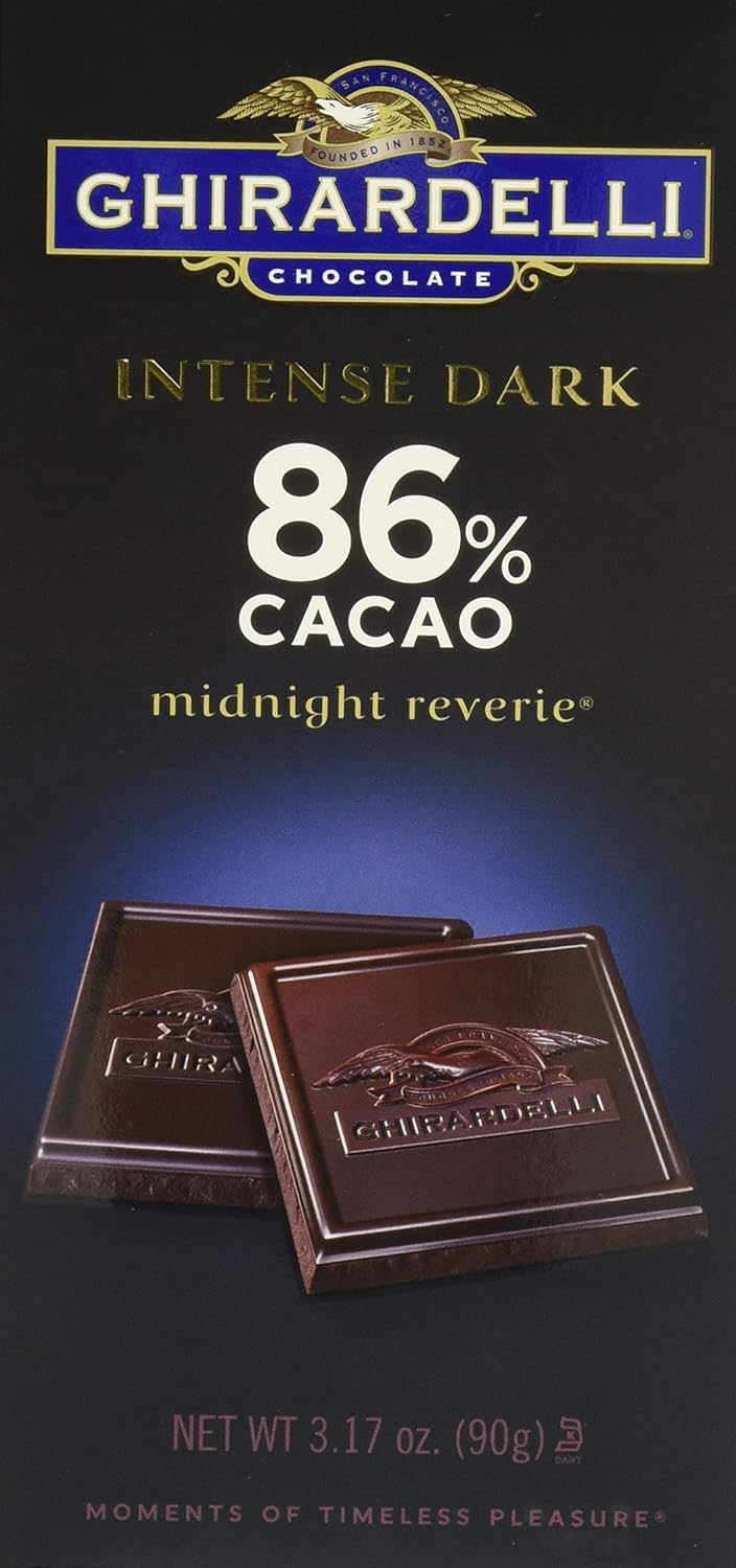 Ghirardelli Chocolate Intense Dark 86% Midnight Reverie Dark chocolate pack of 12