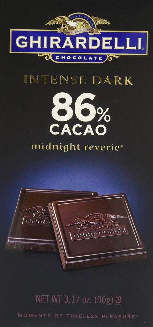 Ghirardelli Chocolate Intense Dark 86% Midnight Reverie Dark chocolate pack of 12