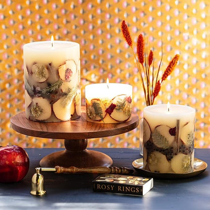 Rosy Rings Spicy Apple Tall Round Scented Candles,5.5”