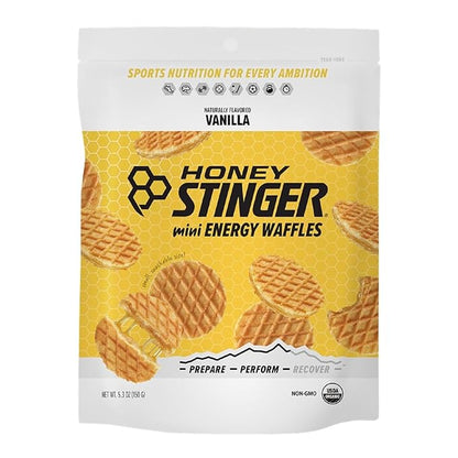 Honey Stinger Mini Vanilla Waffle Bars 5.3 oz bag ( Case Pack of 5)