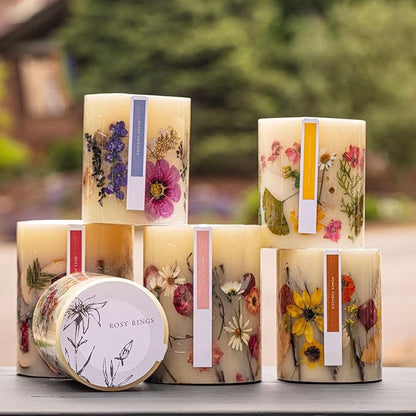 Rosy Rings Spicy Apple Tall Round Scented Candles,5.5”