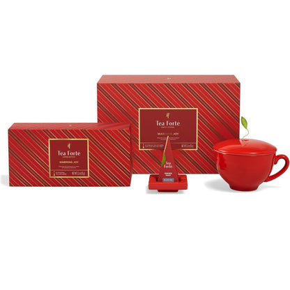Tea Forte Luxury Tea Gift Set with Café Cup & 10 Pyramid Infusers - Warming Joy