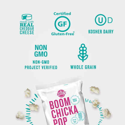 Angie's Boom Chica Pop White Cheddar Popcorn 4.5 oz Bag (Case Pack of 12)