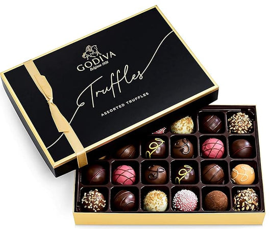 GODIVA Chocolatier Assorted Truffles Signature Gift Box Chocolate 1lb Box 24 peice