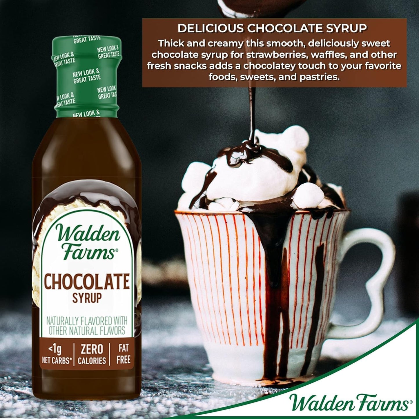 Walden Farms Chocolate Syrup 12 fl oz bottle ( Case Pack of 6)