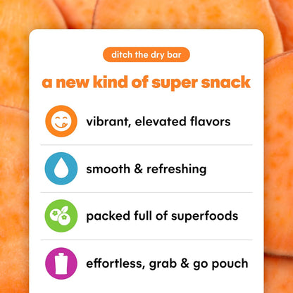 Noka Superfood Fruit Smoothie Pouches, Sweet Potato Goji, Healthy Snacks with Flax Seed, Plant Protein and Prebiotic Fiber, Vegan and Gluten Free Snacks, Organic Squeeze Pouch, 4.22 oz, 6 Co