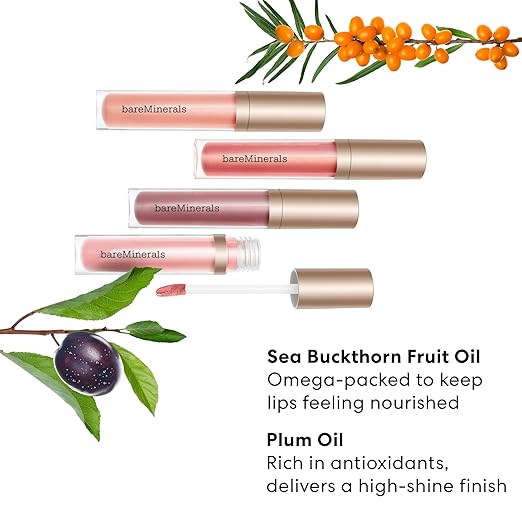 bareMinerals Mineralist Lip Gloss-Balm, Hydrating Lip Gloss + Balm Hybrid, Sheer Glossy Lip Balm, No Stickiness, Improves Lip Smoothness, Vegan