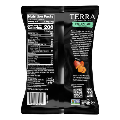 Terra Sweet Potato Chips No Salt Added 1.2 oz bags (Case Pack of 24)