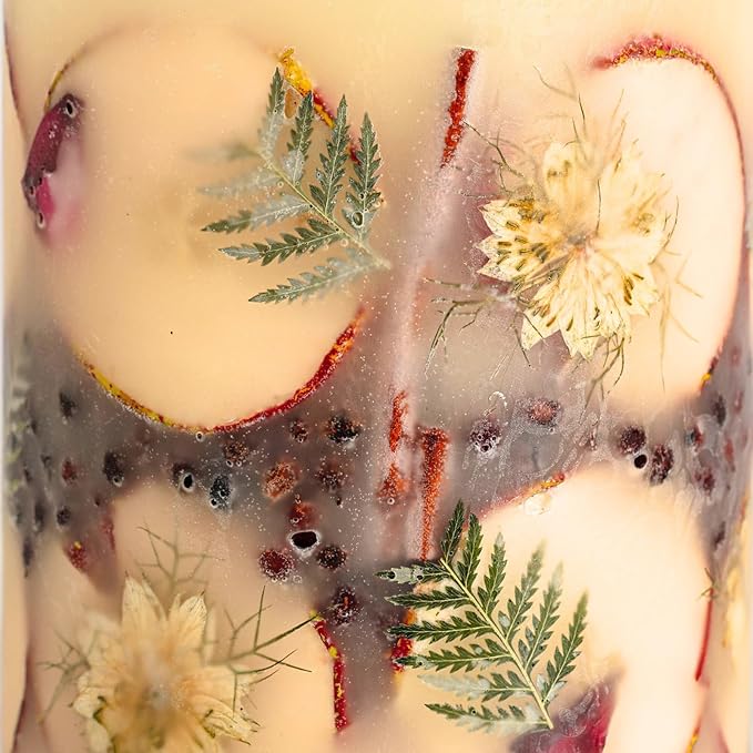 Rosy Rings Spicy Apple Botanical Pillar Candle