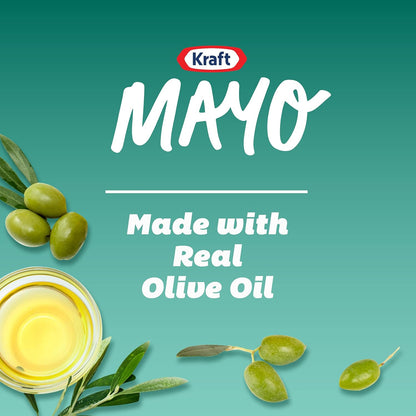 Kraft Mayo with Olive Oil Reduced Fat Mayonnaise - Rich and Flavorful Condiment for Sandwiches, Dips and Dressings, Made W Cage-Free Eggs, For a Keto Low Carb Lifestyle, 12 Ct Pack, 30 Fl Oz Jars