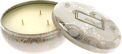 Voluspa Mokara Three Wick Round Tin Candle - Coconut Wax Bougie Parfumee 12 oz.
