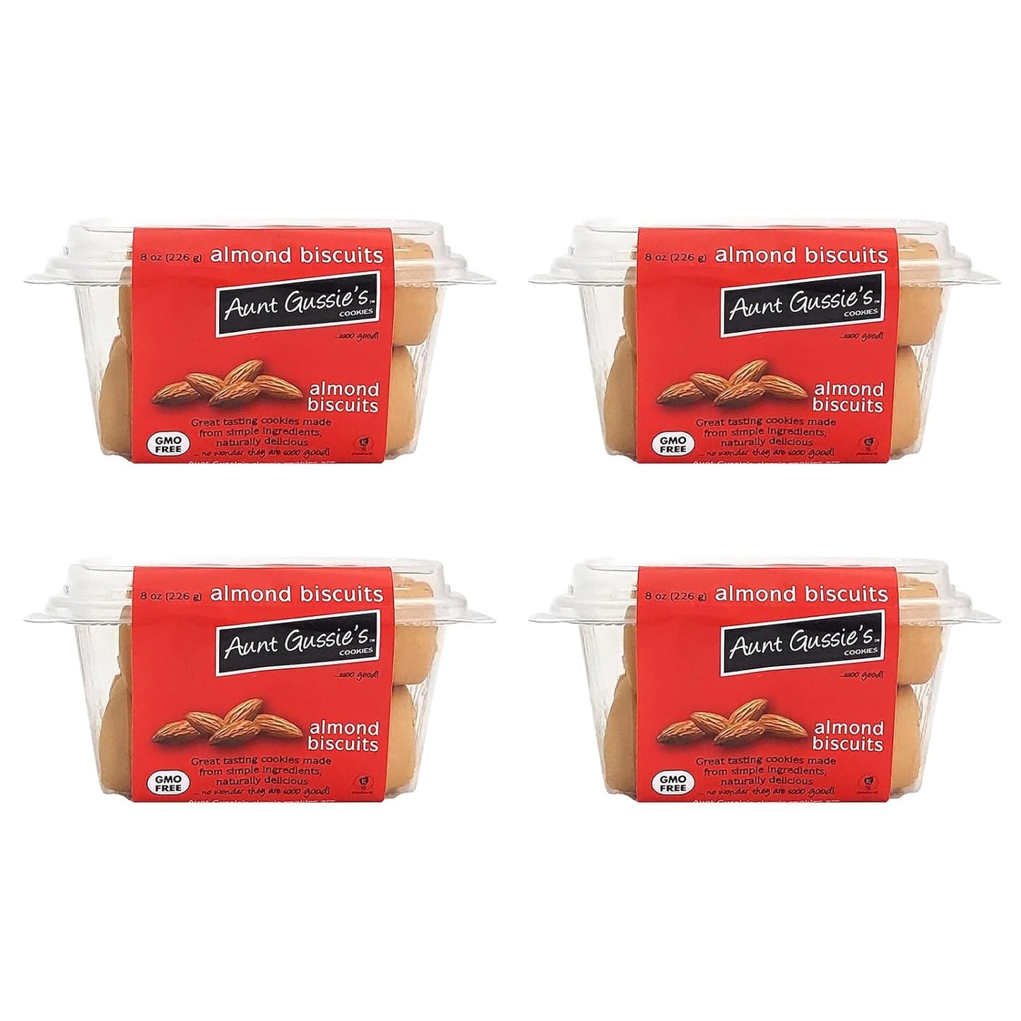 Aunt Gussie's Almond Biscotti, 12-Ounce Tubs (Pack of 4)