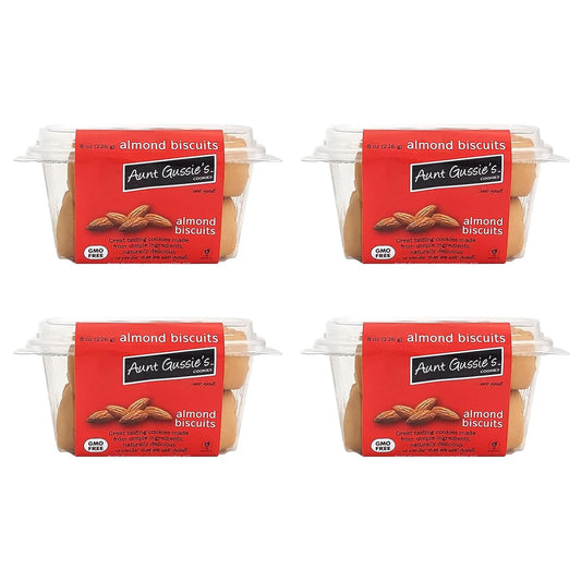 Aunt Gussie's Almond Biscotti, 12-Ounce Tubs (Pack of 4)