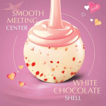 Lindt Lindor Strawberry and Creme White Chocolate Truffles Heart 5.5 oz Box(Case Pack of 6)