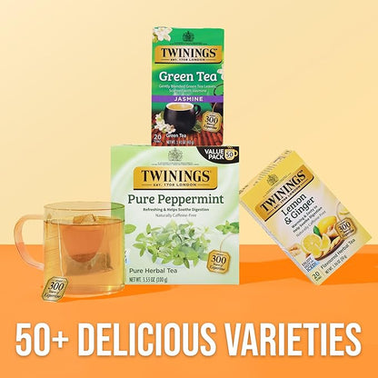 Twinnings Of London Herbal Tea Lemon & Ginger 20 Individual Tea Bags 1.06OZ Pack of 6
