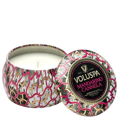Voluspa Maison Noir Petite Decorative Tin Candle MANDARINO CANNELA