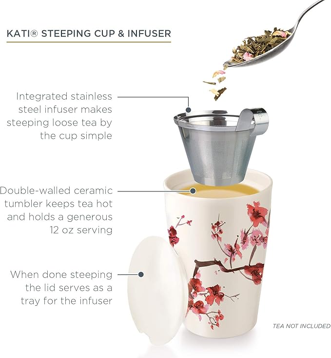 Tea Fortè Kati Cup HANAMI Cup Tea Thermal Double Wall Ceramics Infuser