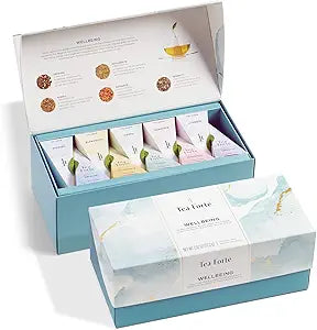 Tea Forte Wellbeing Organic Wellness Tea Presentation Box Tea Sampler Gift Se... 20 infusers