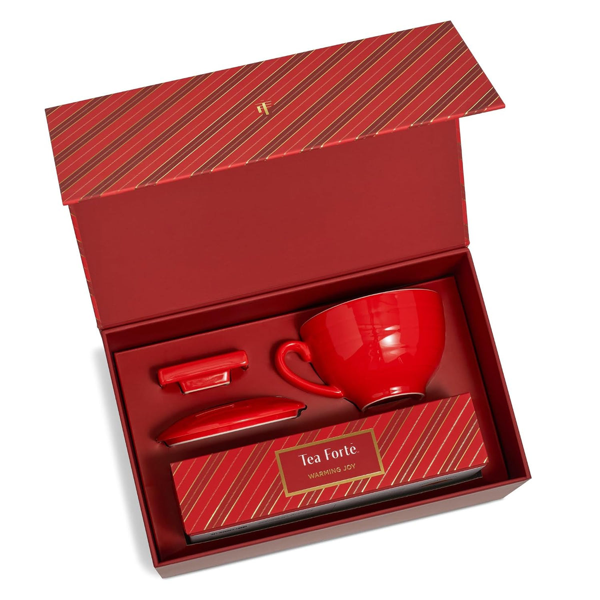 Tea Forte Luxury Tea Gift Set with Café Cup & 10 Pyramid Infusers - Warming Joy