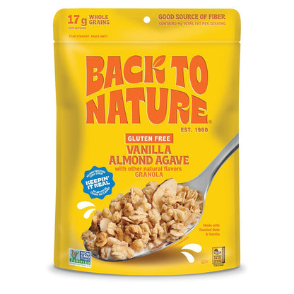 Back to Nature Gluten Free Vanilla Almond Agave Granola 11 oz Pack of 6