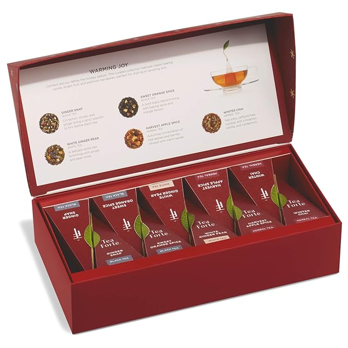 Tea Forte 2025 Warming Joy Petite Presentation Box 10 Pyramid Infusers