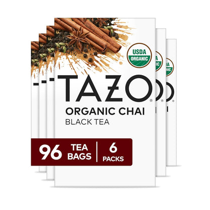 Tazo Organic Chai Black Tea Bags 1.5 oz Box (Case pack of 6)