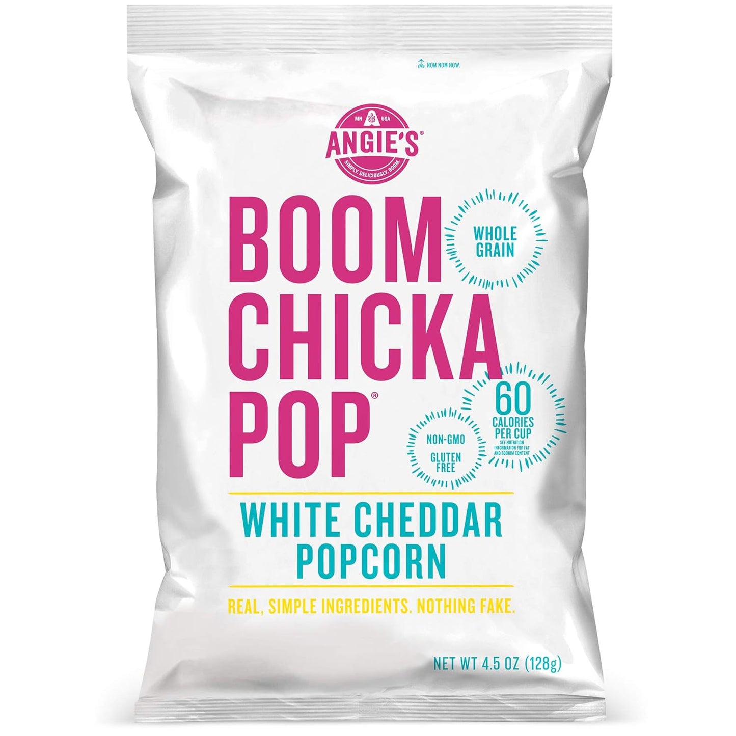 Angie's Boom Chica Pop White Cheddar Popcorn 4.5 oz Bag (Case Pack of 12)