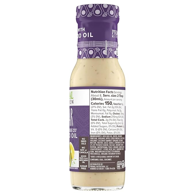 Primal Kitchen Caesar Dressing & Marinade,8 fl oz Whole 30 Paleo Keto Dairy Free