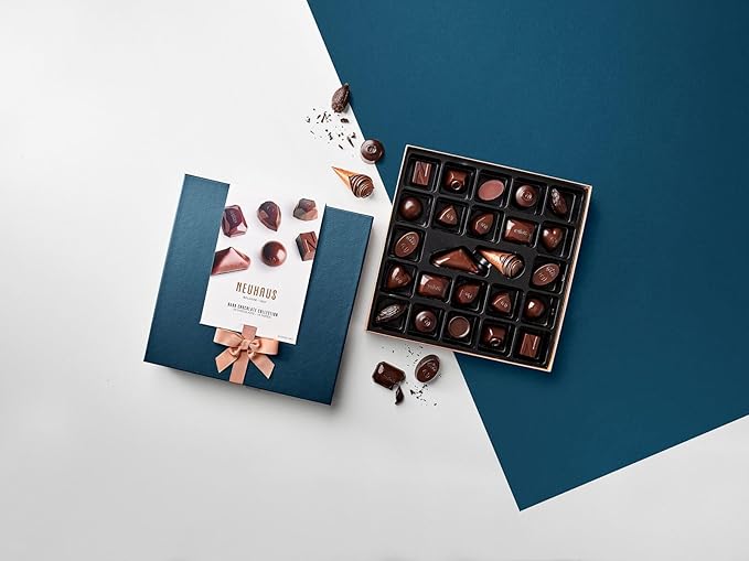 Neuhaus Belgian Chocolate Classic Discovery Collection All Dark Chocolates – 24 Timeless Neuhaus Intense Dark Coated Chocolate Pralines – Gourmet Chocolate Gift