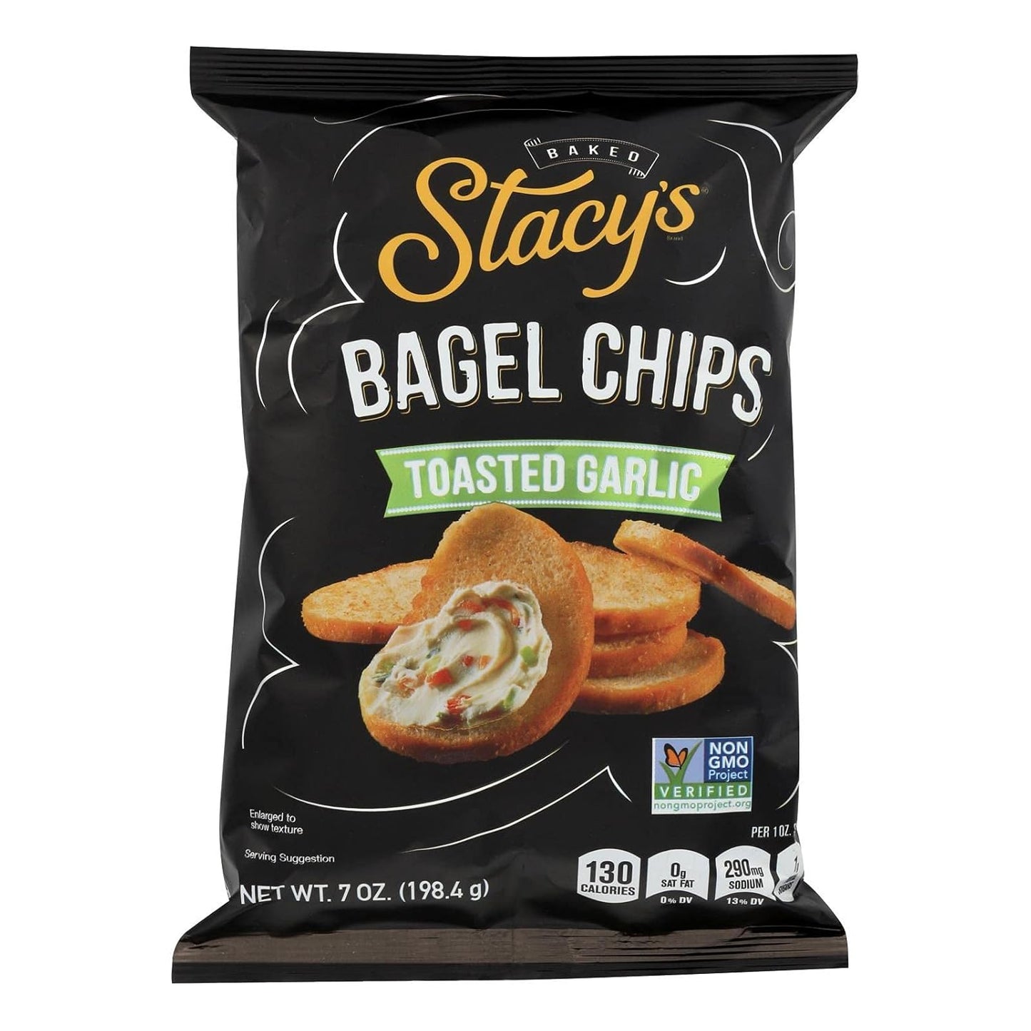 Stacy's Toasted Garlic Bagel Chips 7 oz Bag (Case pack of 12)