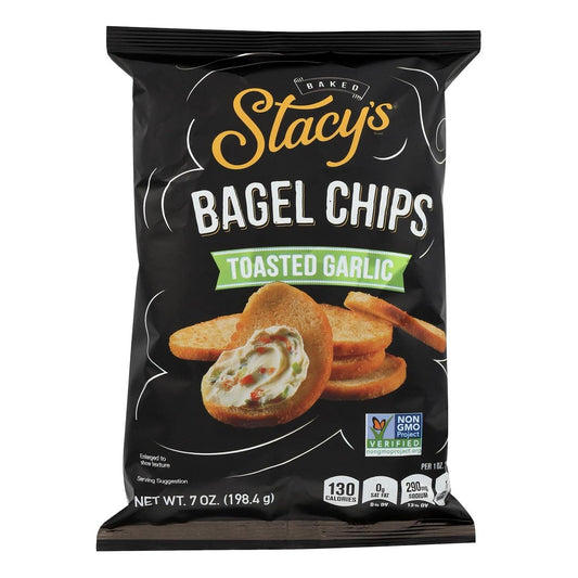 Stacy's Toasted Garlic Bagel Chips 7 oz Bag (Case pack of 12)