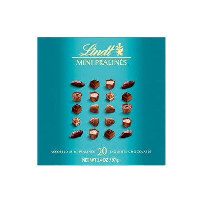 Lindt Mini Pralines, Assorted Chocolate Candy Pralines with Premium Filling, 3.4 oz Box( Pack of 6)
