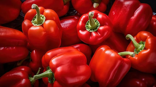 Fresh Organic Red Bell Peppers by RawJoy Farms