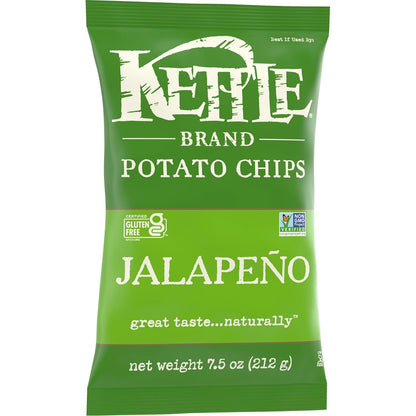 Kettle Brand Potato Chips Jalapeno 7.5 bag (Case Pack of 6)