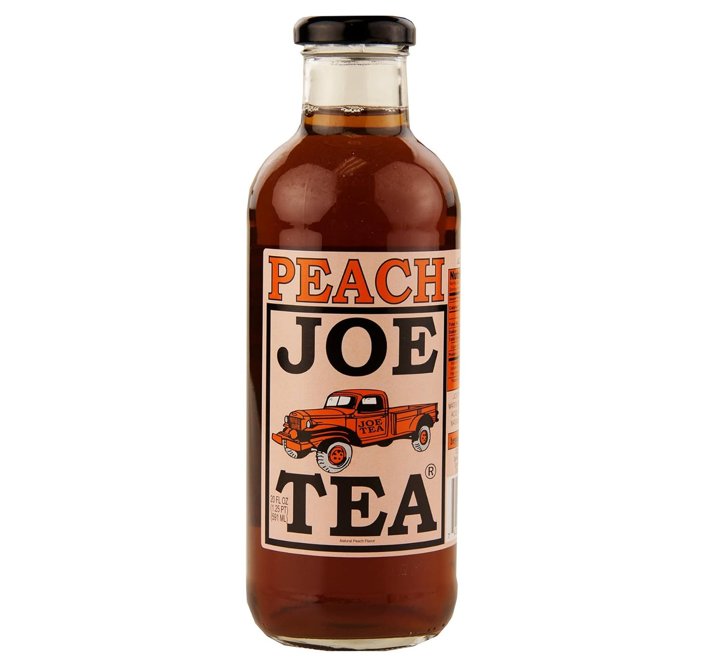 Joe Tea Peach Tea, 20 fl. oz. Glass Bottles Case Pack of 12