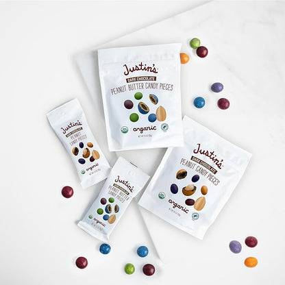 Justin's Dark Chocolate Organic Peanut Candy Pieces 4.5 oz. Bag (Case pack of 6)
