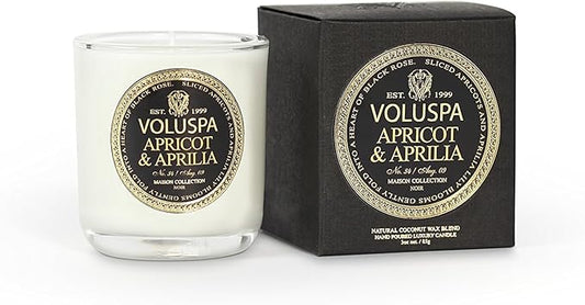 Voluspa Maison Noir Collection, Classic Votive Candle, Apricot & Aprilia, 3 oz