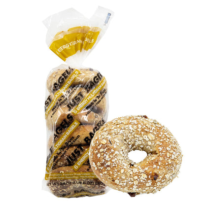 Just Bagels Energy Multigrain Bagels - 2 Packs Of 6 Bagels Per Pack - 12 Total Non-GMO