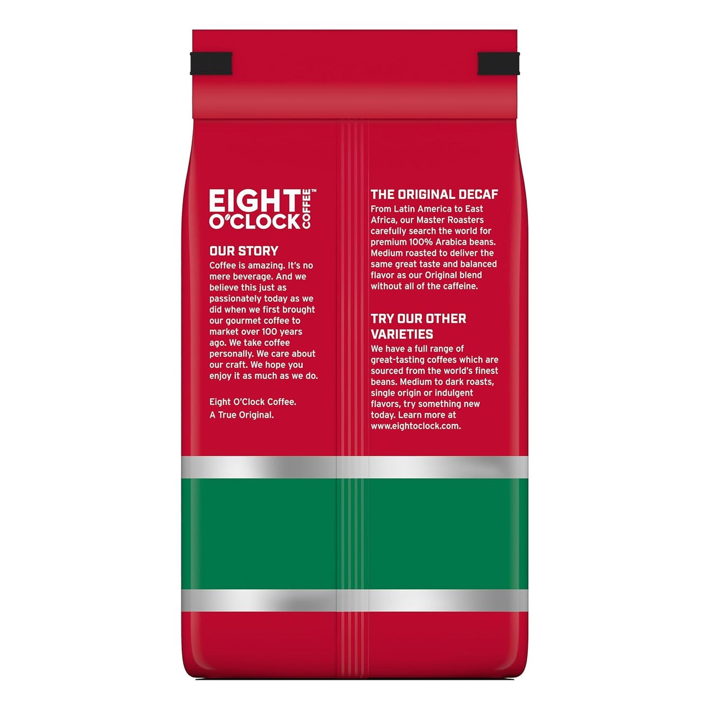 Eight O' Clock Decaf Medium Roast Whole Bean Coffee 21 oz (6 Pack)