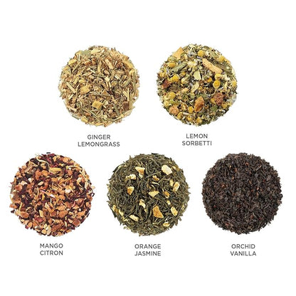 Tea Forte Petite Presentation Box Tea Samplers, Assorted Variety Tea Box, 10 Handcrafted Pyramid Tea Infusers (Paradis)