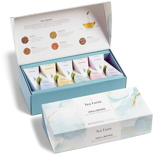Tea Forte Wellbeing Organic Wellness Petite Presentation Box Sampler/10