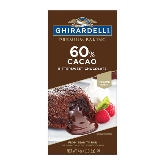 Ghirardelli Baking Bar - 60% Cacao Bittersweet Chocolate -Case Of 12 - 4 Oz