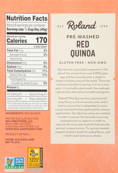 Roland Pre Washed Red Quinoa 25 lb bag
